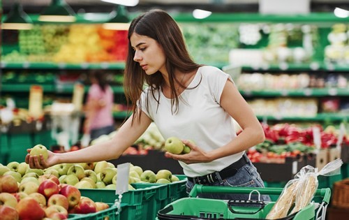 Woman shopping for groceries